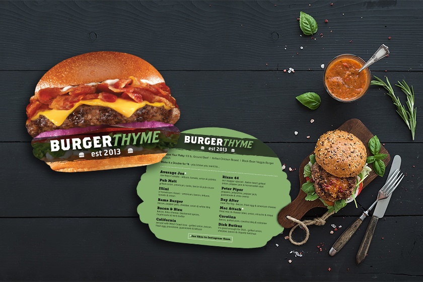 Menu Printing for Burger Shops